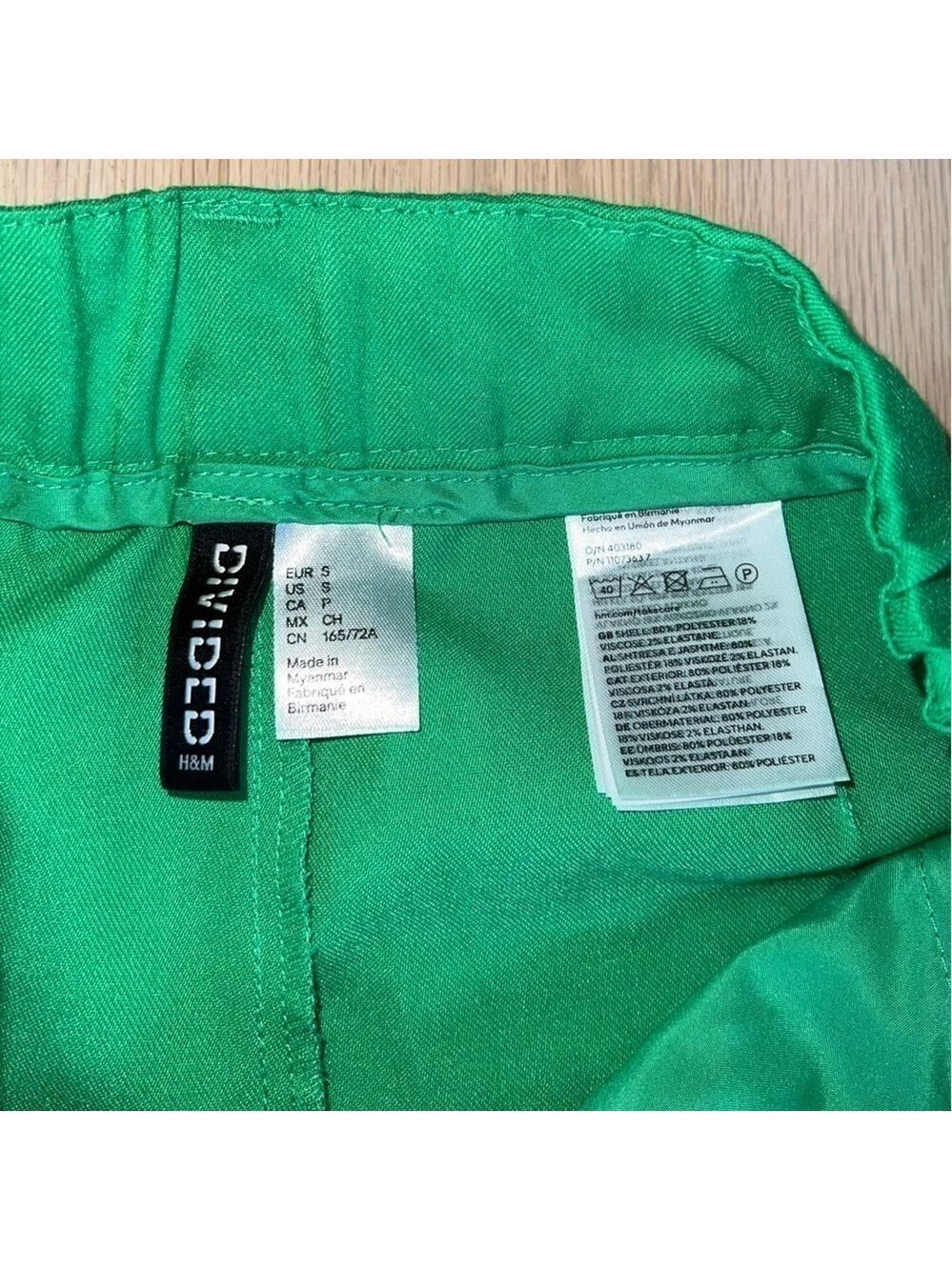 Divided Green Trousers Pants Size Small - Picture 4 of 5